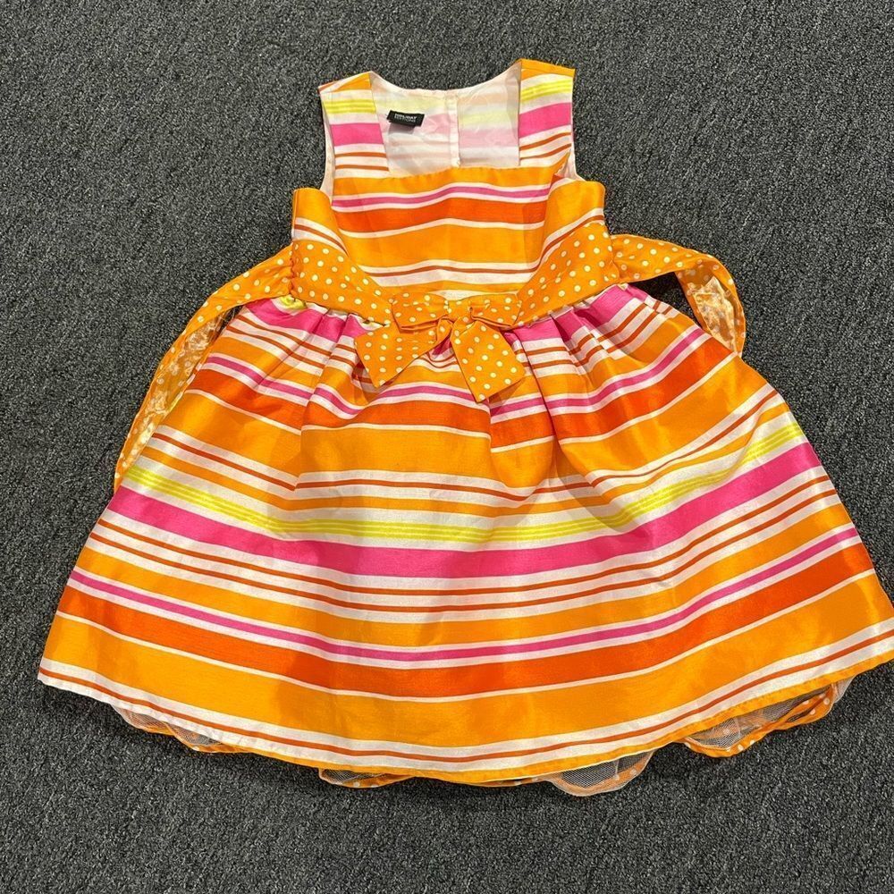 Holiday Editions Orange and White Sleeveless Sundress